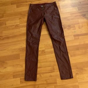 Burgundy Leather Pants